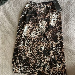 NastyGal Go Wild Animal Midi Skirt
